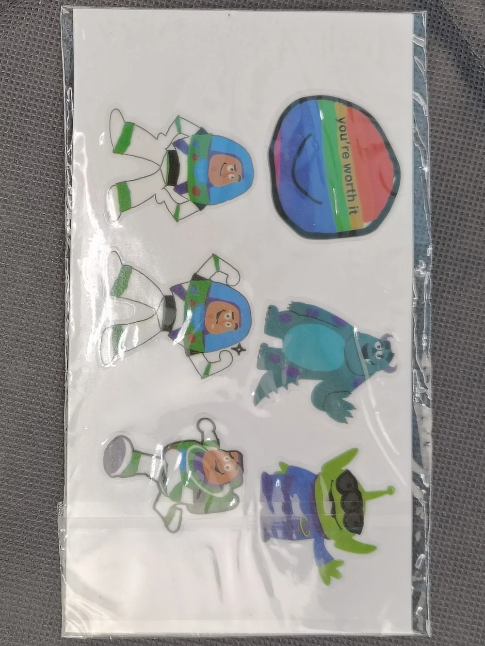 Kids Clear Blue Backpack with Cartoon Trim and Front Buckles